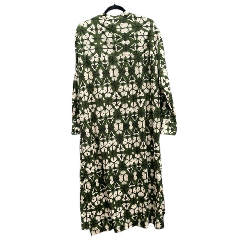 Zara Green and Cream Long Sleeve Tunic Dress Size: XL - Picture 4 of 12